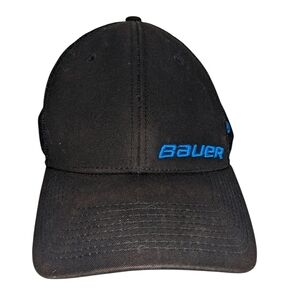 Bauer Men's Black Hat with Blue Embroidery  OS Retro Fall Winter Trucker Hat
